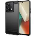 Xiaomi Redmi Note 13 Børstet TPU Cover - Karbonfiber - Sort