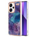 Xiaomi Redmi Note 13 Pro+ Marmormønster Galvaniseret IMD TPU Cover - Lilla