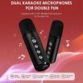 YS307 Home Karaoke Bluetooth-højttaler RGB-lyshøjttaler med 2 mikrofoner - sort