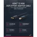 Clicktronic Active Mini DisplayPort / HDMI Adapter Kabel - 1m - Sort