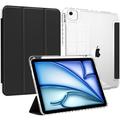 iPad Air 13 (2024) Tech-Protect SmartCase Pen Tri-Fold Folio Cover - Sort / Gennemsigtig