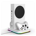 iPega PG-XBS012S Kølestativ med dobbelt controlleropladning og RGB-baggrundsbelysning til Xbox Series S