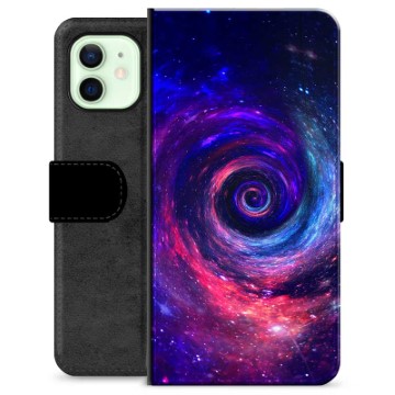 iPhone 12 Premium Flip Cover med Pung - Galakse