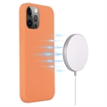 iPhone 12/12 Pro Liquid Silikone Cover - MagSafe Kompatibel - Orange