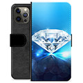 iPhone 12 Pro Max Premium Flip Cover med Pung - Diamant