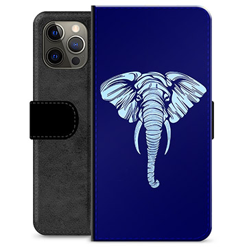iPhone 12 Pro Max Premium Flip Cover med Pung - Elefant