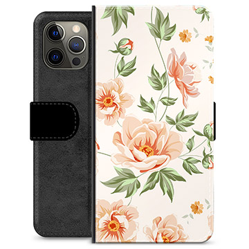 iPhone 12 Pro Max Premium Flip Cover med Pung - Floral