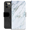 iPhone 12 Pro Max Premium Flip Cover med Pung - Marmor