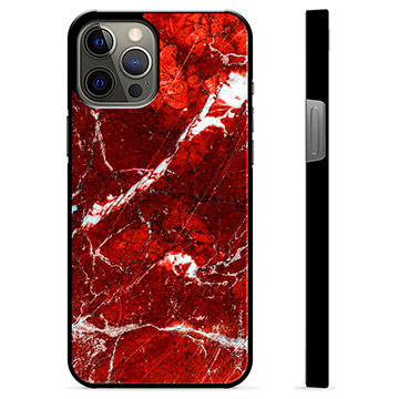 iPhone 12 Pro Max Beskyttende Cover - Rød Marmor