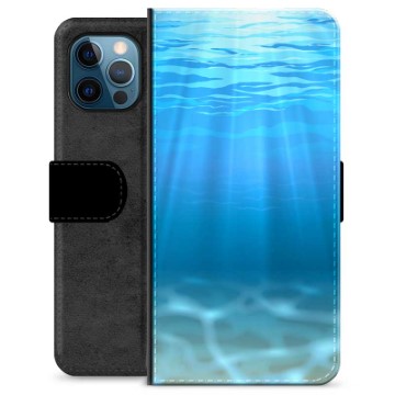 iPhone 12 Pro Premium Flip Cover med Pung - Hav