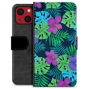 iPhone 13 Mini Premium Flip Cover med Pung - Tropiske Blomster