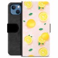 iPhone 13 Premium Flip Cover med Pung - Citron Mønster