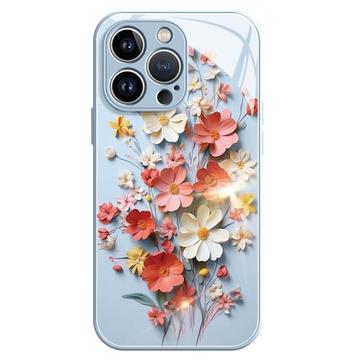 iPhone 13 Pro Blomsterbuket Hybrid Cover - Blå