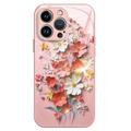 iPhone 13 Pro Max Hybrid Cover med blomsterbuket - Pink