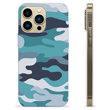 iPhone 13 Pro Max TPU Cover - Blå Camouflage