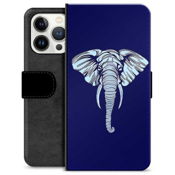 iPhone 13 Pro Premium Flip Cover med Pung - Elefant