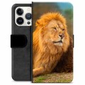 iPhone 13 Pro Premium Flip Cover med Pung - Løve