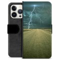iPhone 13 Pro Premium Flip Cover med Pung - Storm