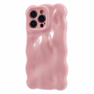 iPhone 13 Pro TPU-etui med bølget kant og slikbobler - pink