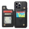 iPhone 14 Pro Max Caseme C22-etui RFID-kortpung - Sort