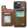 iPhone 14 Pro Max Caseme C22-etui RFID-kortpung - Brun