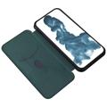 iPhone 14 Pro Max Flip Cover - Karbonfiber - Grøn
