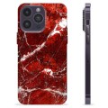 iPhone 14 Pro Max TPU Cover - Rød Marmor