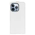 iPhone 14 Pro Max Vertikal Flip Taske med Kortholder - Hvid