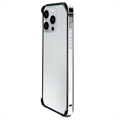 iPhone 14 Pro Metal Bumper med Forhøjede Kanter - Sølv