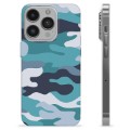 iPhone 14 Pro TPU Cover - Blå Camouflage