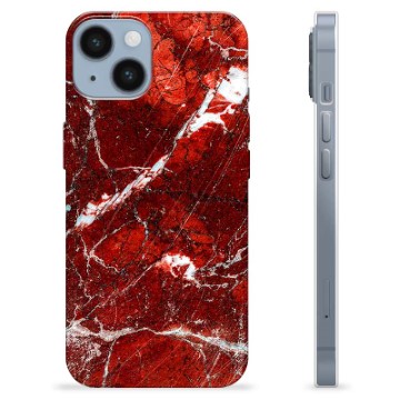 iPhone 14 TPU Cover - Rød Marmor