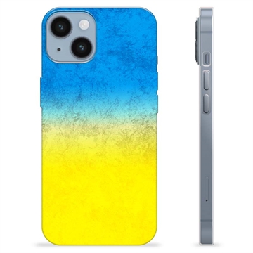 iPhone 14 TPU Cover Ukrainsk Flag - Tofarvet