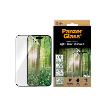 iPhone 15/16 PanzerGlass Eco Matrix Ultra-Wide Fit skærmbeskytter - Sort kant