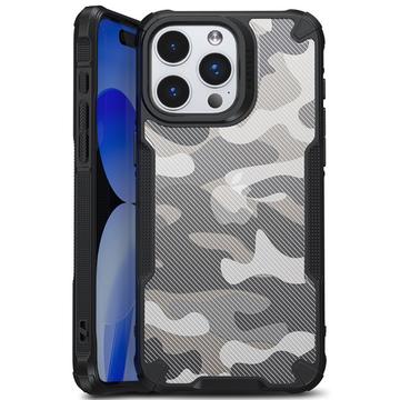 iPhone 15 Anti-Shock Hybrid Cover - Camouflage - Sort