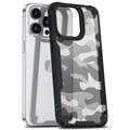 iPhone 15 Anti-Shock Hybrid Cover - Camouflage - Sort