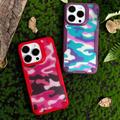 iPhone 15 Anti-Shock Hybrid Cover - Camouflage - Lilla