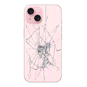 iPhone 15 Bagcover Reparation - kun glasset - Pink