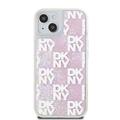 iPhone 15 DKNY Liquid Glitter Ternet Mønster Cover