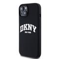 iPhone 15 DKNY Liquid Silicone Arch Logo Cover - MagSafe-kompatibel - Sort