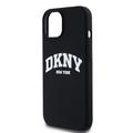 iPhone 15 DKNY Liquid Silicone Arch Logo Cover - MagSafe-kompatibel - Sort