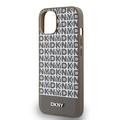 iPhone 15 DKNY Repeat Pattern Bottom Stripe Cover - MagSafe-kompatibel