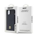 iPhone 15 DKNY Repeat Pattern Stack Logo Cover - MagSafe-kompatibel - Sort