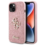 iPhone 15 Guess Fixed Glitter 4G Metal Logo Cover