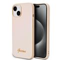iPhone 15 Guess Iridescent Metal Script Hybrid Cover