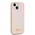 iPhone 15 Guess Iridescent Metal Script Hybrid Cover