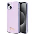 iPhone 15 Guess Iridescent Metal Script Hybrid Cover