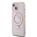 iPhone 15 Hello Kitty IML Ringstand Glitter MagSafe Cover - Pink