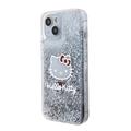 iPhone 15 Hello Kitty Liquid Glitter Charms Cover - Gennemsigtig