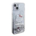 iPhone 15 Hello Kitty Liquid Glitter Charms Cover - Gennemsigtig