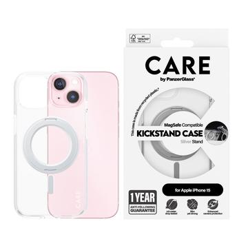 iPhone 15 PanzerGlass Care Kickstand Cover - MagSafe-kompatibel - Sølv